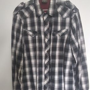 Retro Vintage Plaid Western Pearl Snap Shirt